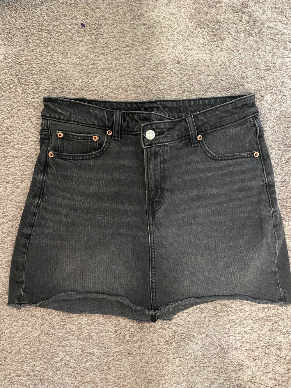 American Eagle Outfitters Black Stretch Denim Skirt size 8 long